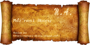 Ménesi Abony névjegykártya